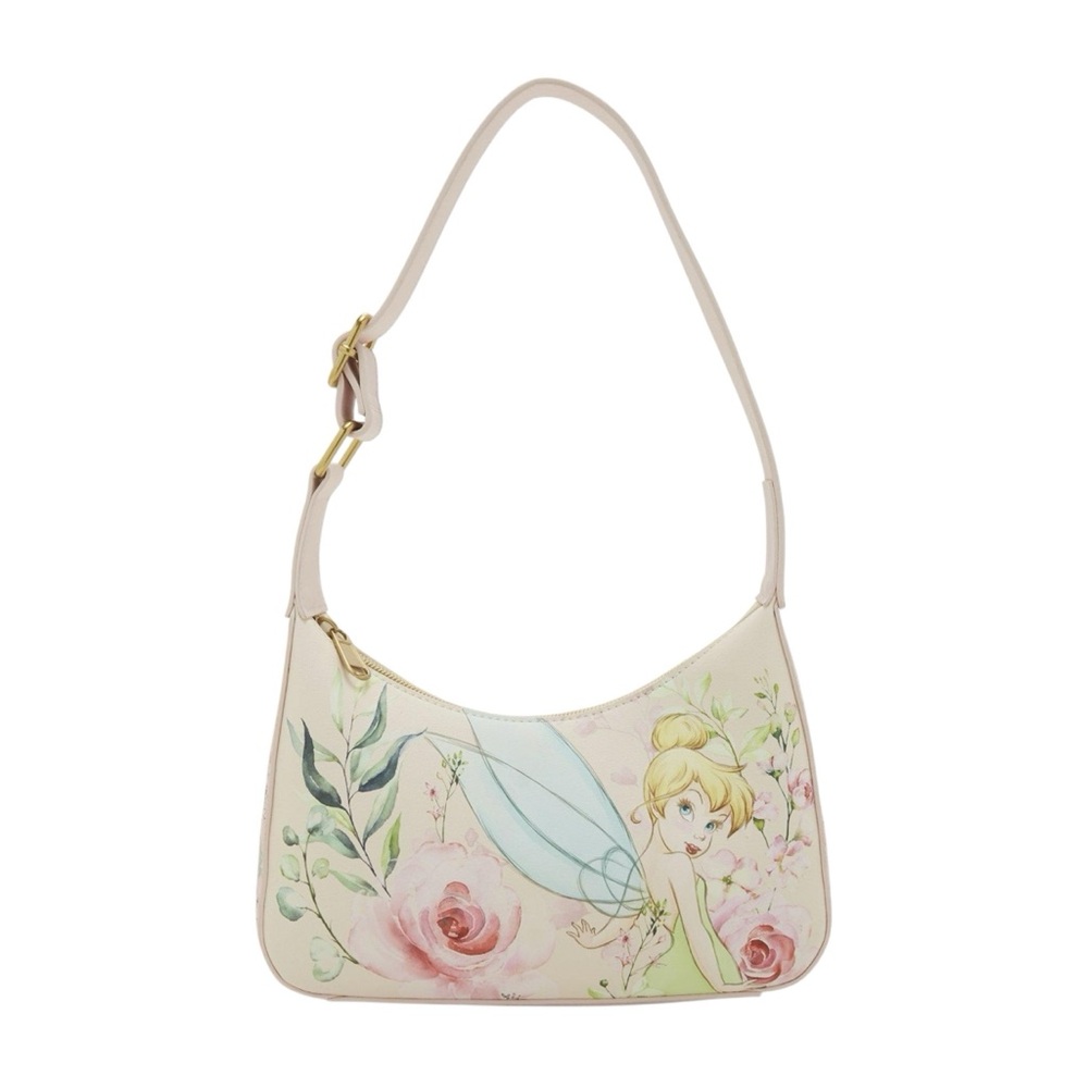 NEW Loungefly Disney Peter Pan Tinker Bell Pastel Floral Shoulder Bag Purse